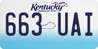 KY license plate 663UAI