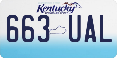 KY license plate 663UAL