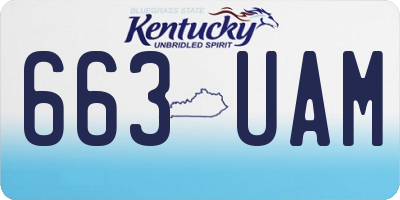 KY license plate 663UAM