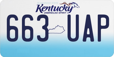 KY license plate 663UAP