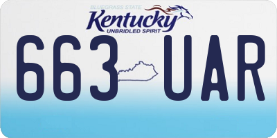 KY license plate 663UAR