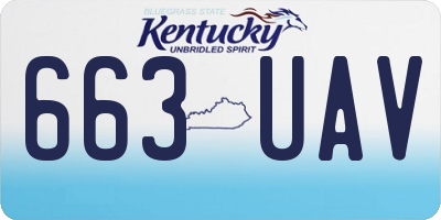 KY license plate 663UAV