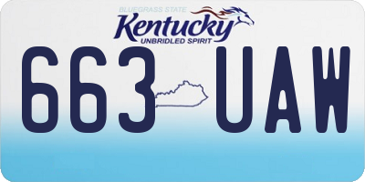 KY license plate 663UAW