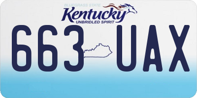 KY license plate 663UAX