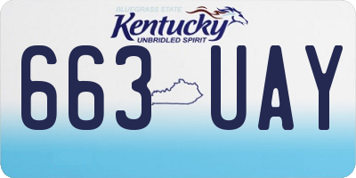 KY license plate 663UAY
