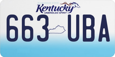 KY license plate 663UBA