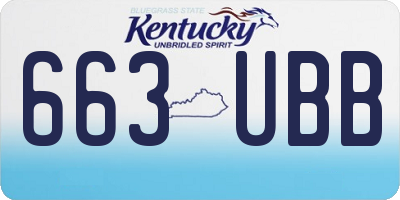 KY license plate 663UBB