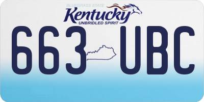 KY license plate 663UBC
