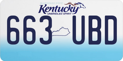 KY license plate 663UBD