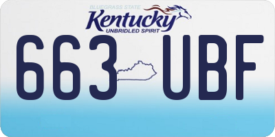 KY license plate 663UBF