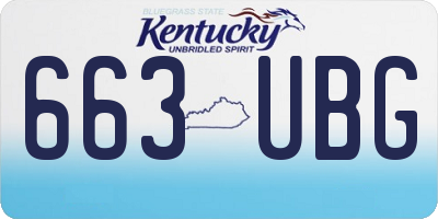 KY license plate 663UBG