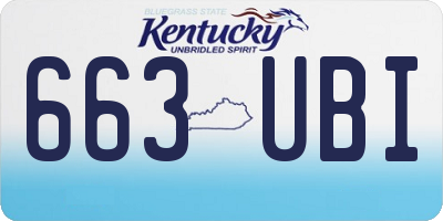 KY license plate 663UBI