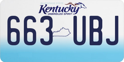 KY license plate 663UBJ
