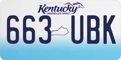 KY license plate 663UBK