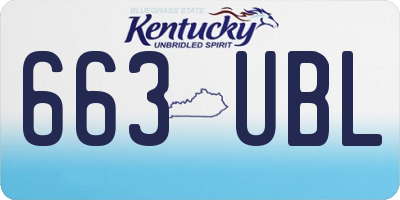 KY license plate 663UBL