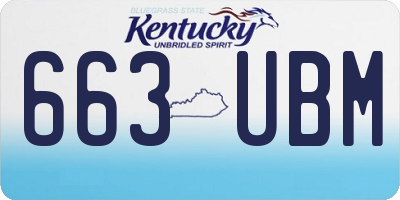 KY license plate 663UBM