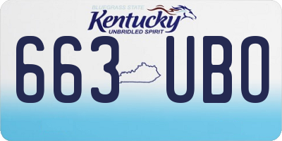 KY license plate 663UBO