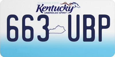 KY license plate 663UBP