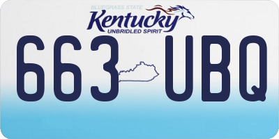 KY license plate 663UBQ