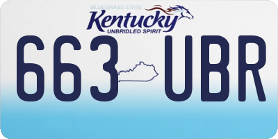 KY license plate 663UBR