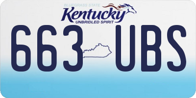 KY license plate 663UBS
