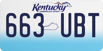KY license plate 663UBT