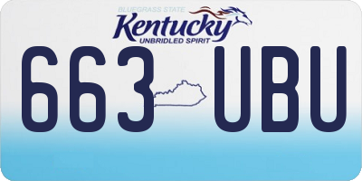 KY license plate 663UBU