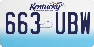 KY license plate 663UBW