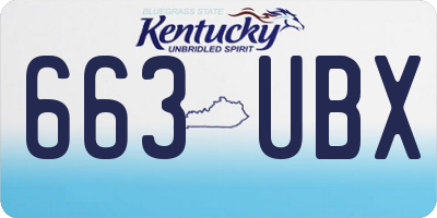 KY license plate 663UBX