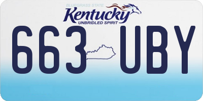 KY license plate 663UBY