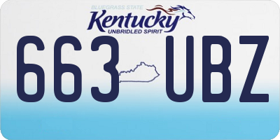 KY license plate 663UBZ