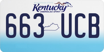 KY license plate 663UCB
