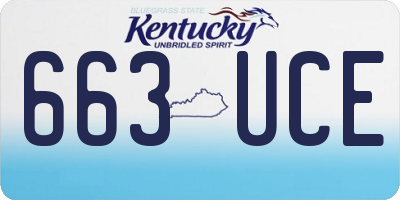 KY license plate 663UCE