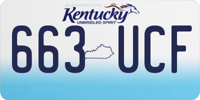 KY license plate 663UCF