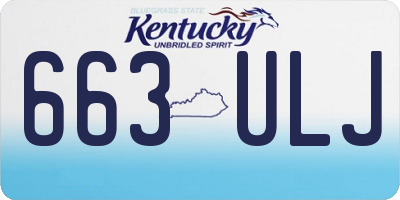 KY license plate 663ULJ