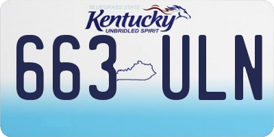 KY license plate 663ULN