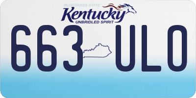 KY license plate 663ULO