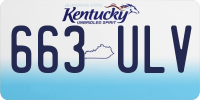KY license plate 663ULV