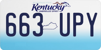 KY license plate 663UPY