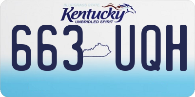 KY license plate 663UQH