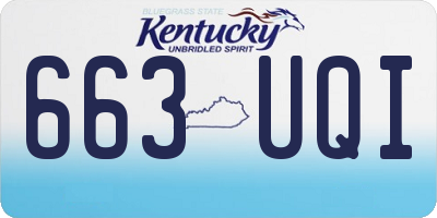 KY license plate 663UQI