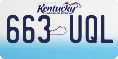 KY license plate 663UQL