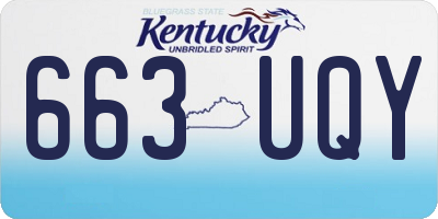 KY license plate 663UQY