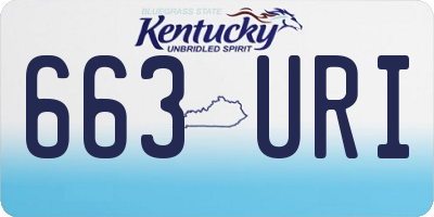 KY license plate 663URI