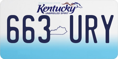 KY license plate 663URY
