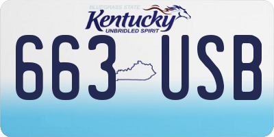 KY license plate 663USB