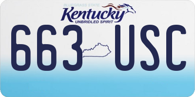 KY license plate 663USC