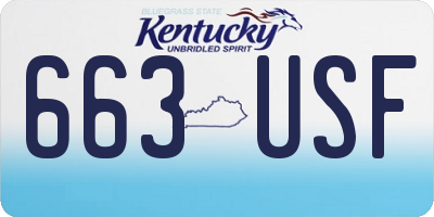 KY license plate 663USF