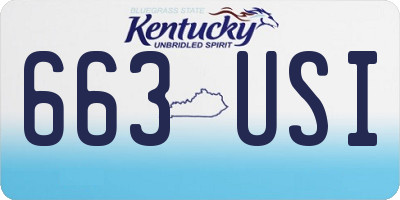KY license plate 663USI
