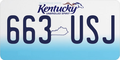 KY license plate 663USJ